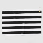 Zwart-wit verticaal streeppatroon golfhanddoek (Horizontaal)