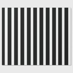 Zwart-wit Verticaal Strepen Minimalistisch Patroon Cadeaupapier