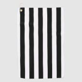 Zwart-wit, verticaal strepen patroon golfhanddoek (Voorkant)