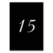 Zwart-wit verticaal tabelnummer kaart (Achterkant)