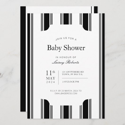  zwart-wit verticale regentenstreep kaart (Voorkant / Achterkant)