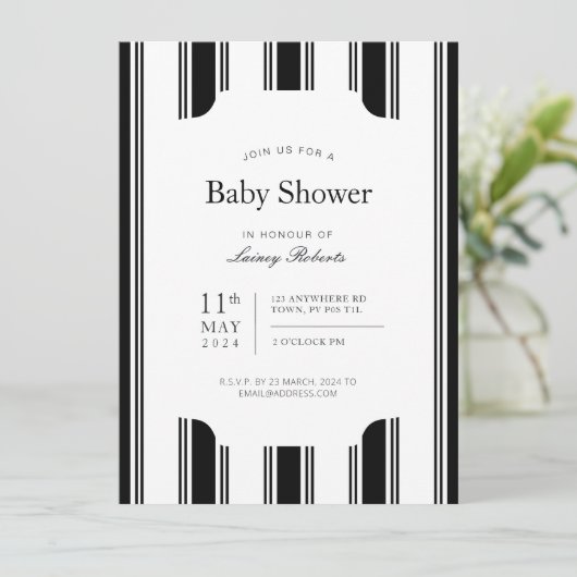  zwart-wit verticale regentenstreep kaart (Staand voorkant)