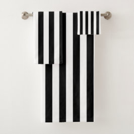 Zwart-wit verticale streep bad handdoek