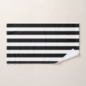 Zwart-wit verticale streep bad handdoek (Handdoek)