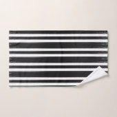 Zwart & Wit Verticale Streep Verfkwast Bad Handdoek (Handdoek)