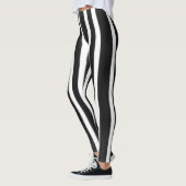 Zwart & Wit Verticale Streep Verfkwast Leggings (Links)