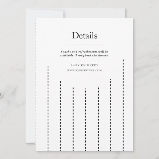  zwart-wit verticale streepjesdouche kaart (Achterkant)