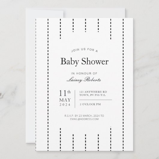 zwart-wit verticale streepjesdouche kaart (Voorkant)