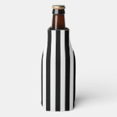 Zwart-wit verticale strepen flesjeskoeler (Fles Voorkant)
