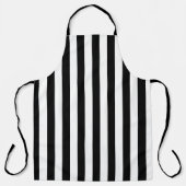 Zwart-wit verticale strepen ontwerp schort (Voorkant)