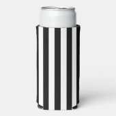 Zwart-wit verticale strepen seltzer blikjeskoeler (Seltzer Voorkant)