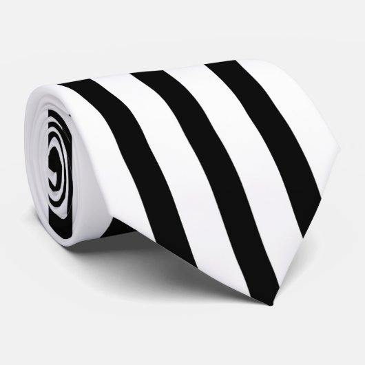 Zwart-wit verticale strepen stropdas (Opgerold)