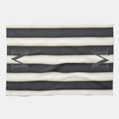 Zwart-wit - Verticale strips - Gothisch monogram Theedoek (Horizontaal)