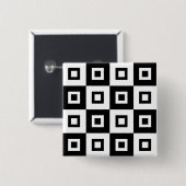 Zwart-wit Vertigo Vierkante Button 5,1 Cm (Voorkant /achterkant)