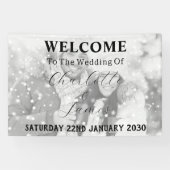 Zwart-wit vervaagd foto bruiloft welkom spandoek (Horizontaal)