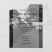 Zwart-wit vervaagde foto bruiloft uitnodiging (Voorkant)