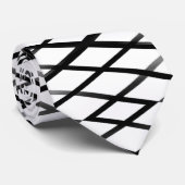 Zwart-wit vervagend ombre kriskras rooster stropdas (Opgerold)