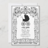 Zwart-wit  vervoer Deco Baby shower Kaart (Voorkant)