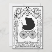 Zwart-wit  vervoer Deco Baby shower Kaart (Achterkant)