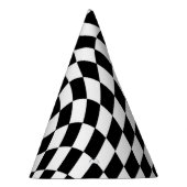 Zwart-wit vervormd geruite patroon feesthoedjes (Rechts)