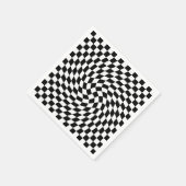 Zwart-wit vervormd geruite patroon servet (Hoek)