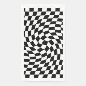 Zwart-wit vervormd geruite patroon servet (Voorkant)