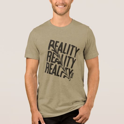 Zwart & Wit Vervormde Realiteit Typografie T-Shirt (Voorkant)