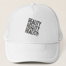 Zwart-wit Vervormde Realiteit Typografie Trucker Pet