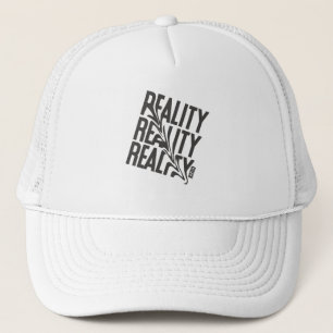 Zwart-wit Vervormde Realiteit Typografie Trucker Pet