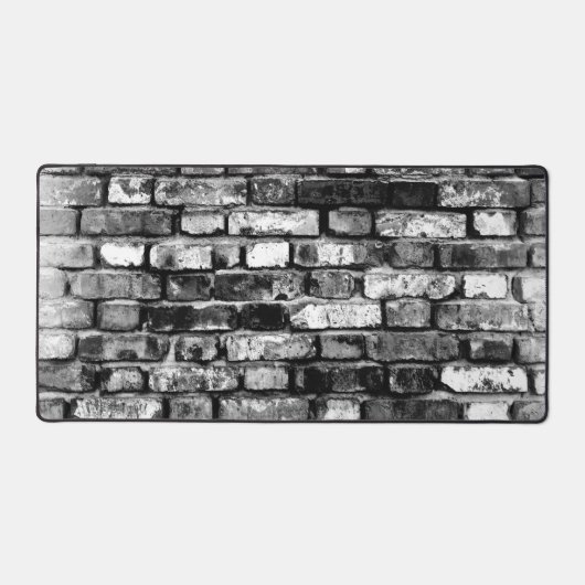 Zwart-wit Verweerde bakstenen bureau mat Pad (Voorkant)