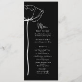 Zwart-wit Vet Bloemen Modern Eenvoudig Menu (Voorkant)
