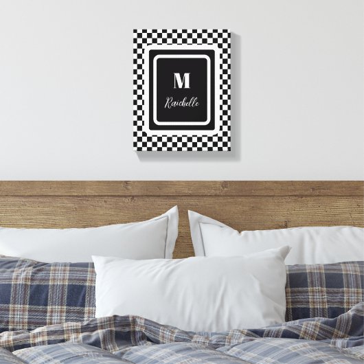 Zwart-wit vet canvas afdruk (Insitu (Slaapkamer))