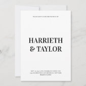 Zwart-wit Vet Gecentreerd Monogram Trouwen Kaart (Voorkant)