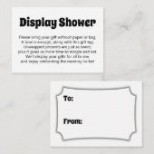 Zwart-wit, vet, geen omloopscherm, Baby shower Informatiekaartje (Voorkant / Achterkant)