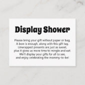 Zwart-wit, vet, geen omloopscherm, Baby shower Informatiekaartje (Voorkant)