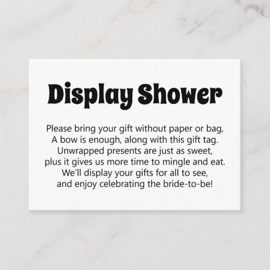 Zwart-wit, vet, geen omloopscherm, Vrijgezellenfee Informatiekaartje (Voorkant)