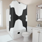 Zwart-wit Vet Geometrisch Douchegordijn (In situ)