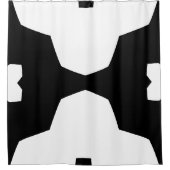 Zwart-wit Vet Geometrisch Douchegordijn (Voorkant)