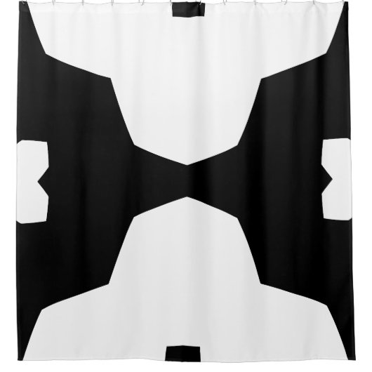 Zwart-wit Vet Geometrisch Douchegordijn (Voorkant)