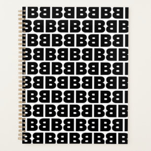 Zwart-wit Vet Letter B Patroon Alfabet Planner