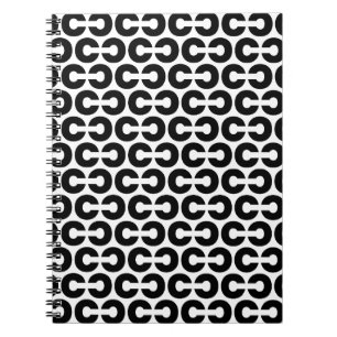 Zwart-wit Vet Letter C Patroon Alfabet Notitieboek