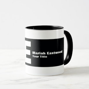 Zwart Wit Vet Monogram Promotie Mok