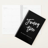 Zwart & Wit Vet Script Gepersonaliseerde Naam Planner (Display)
