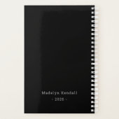 Zwart & Wit Vet Script Gepersonaliseerde Naam Planner (Achterkant)