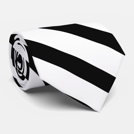 Zwart wit vet Tuxedo Stripe Formulier Stropdas (Opgerold)