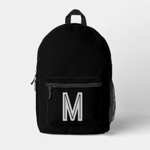 Zwart-wit - vetgedrukt monogram bedrukte rugzak