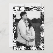 Zwart & Wit Vetgedrukte Bloemen Baby shower Kaart (Achterkant)