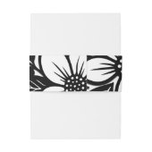 Zwart & Wit Vetgedrukte Bloemen Bloom Uitnodigingen Wikkel (Achterkant Voorbeeld)