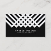 Zwart-wit Vetgedrukte Minimalistische Geometrische Visitekaartje (Voorkant)