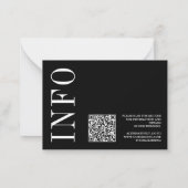 Zwart-wit Vetgedrukte Monochrome QR Code RSVP Bow Notitiekaartje (Achterkant)